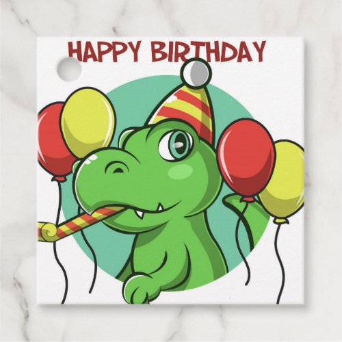 Happy Birthday Dinosaur Favor Tags