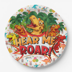 Happy Birthday Dinosaur  Paper Plates