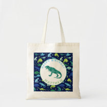 Happy Birthday Dinosaur Personalized Kids T-Rex Tote Bag