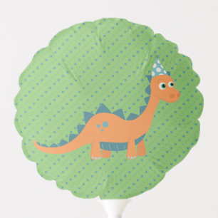 Happy birthday dinosaur wearing party hat balloon