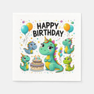 Happy Birthday Dinosaurs Napkins