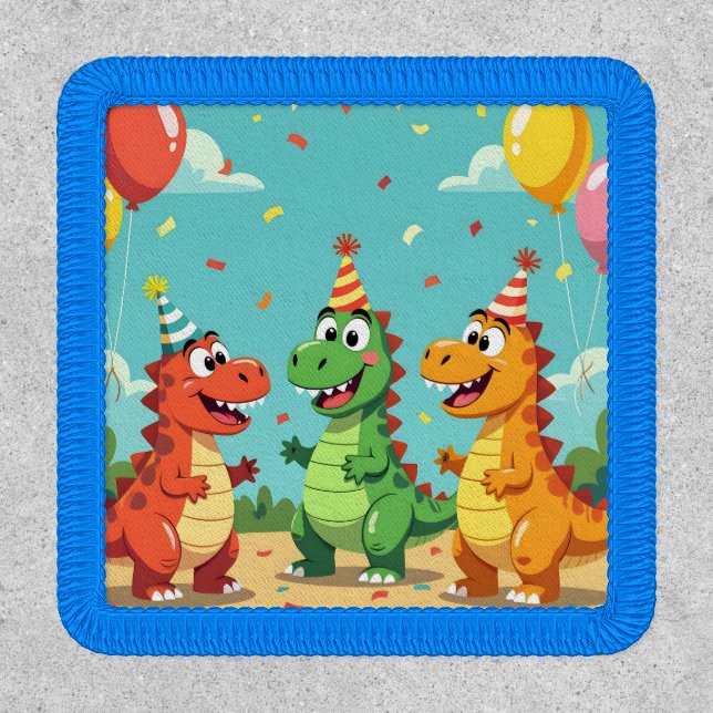 Happy birthday dinosaurs theme patch (Front)