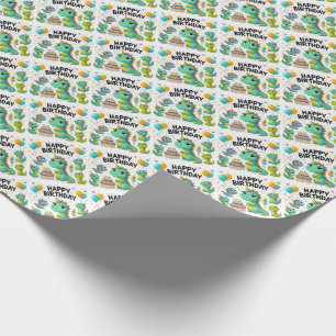 Happy Birthday Dinosaurs Wrapping Paper