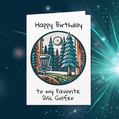 Happy Birthday  Disc Golf Themed Card