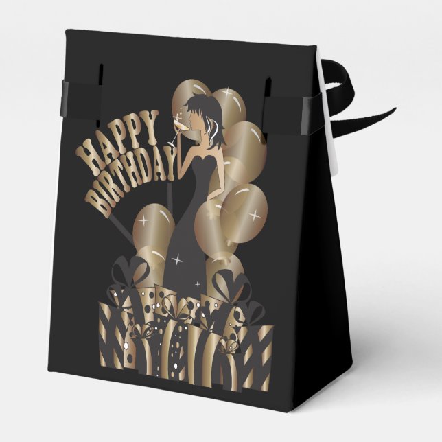 Happy Birthday Diva Girl | DIY Name | Bronze Favor Boxes (Back Side)