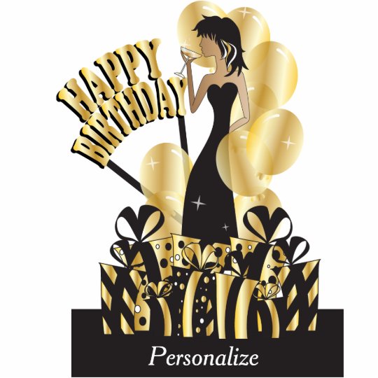 Happy Birthday Diva Girl DIY Name Gold Statuette