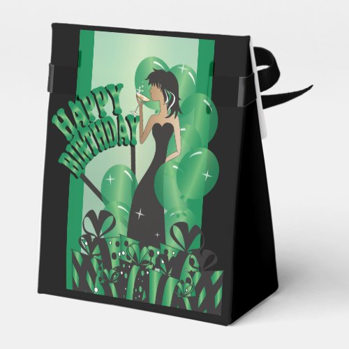 Happy Birthday Diva Girl  DIY Name  Green Favor Boxes