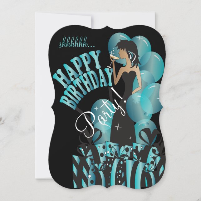 Happy Birthday Diva Girl | DIY Name | Invitation (Front)