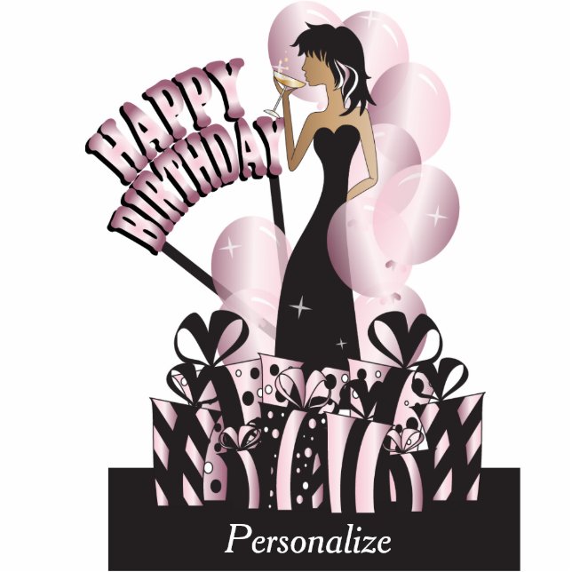 Happy Birthday Diva Girl | DIY Name | Pink Cutout (Front)