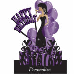 Happy Birthday Diva Girl | DIY Name | Purple Statuette<br><div class="desc">Free-standing Birthday Cutouts. Makes a great conversation starter! Happy Birthday Cake and Table Toppers. - This adorable DIY happy birthday table /cake topper will be a giant hit at her party. Perfect for any age 21 and above. ⭐This Product is 100% Customizable. Graphics and text can be deleted, moved, resized,...</div>