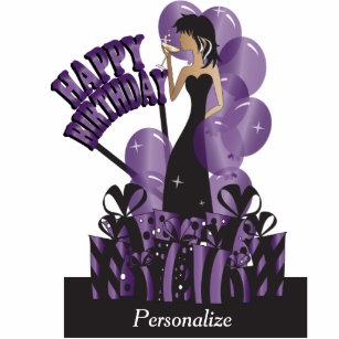 Happy Birthday Diva Girl   DIY Name   Purple Statuette