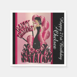 Happy Birthday Diva Girl DIY Name Ruby Red Napkins