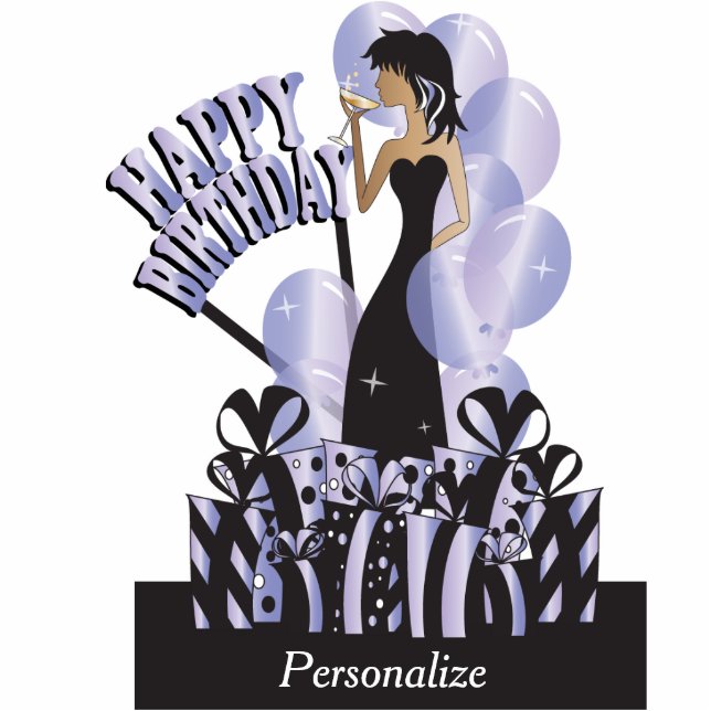 Happy Birthday Diva Girl | DIY Name | Tanzanite Statuette (Front)