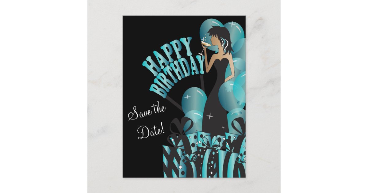 Happy Birthday Diva Girl DIY Name Turquoise