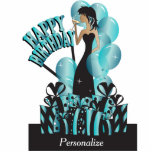 Happy Birthday Diva Girl | DIY Name | Turquoise Cutout<br><div class="desc">Free-standing Birthday Cutouts. Makes a great conversation starter! Happy Birthday Cake and Table Toppers. - This adorable DIY happy birthday table /cake topper will be a giant hit at her party. Perfect for any age 21 and above. ⭐This Product is 100% Customizable. Graphics and text can be deleted, moved, resized,...</div>
