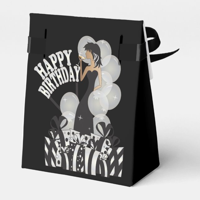 Happy Birthday Diva Girl | DIY Name | White Favor Boxes (Back Side)