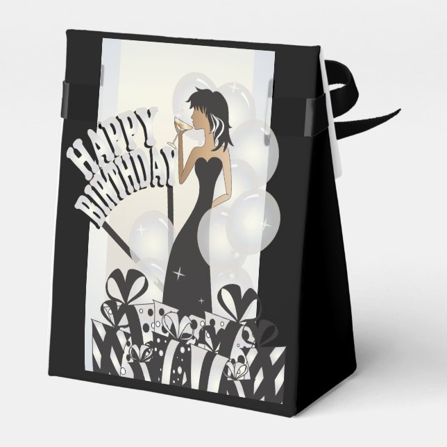 Happy Birthday Diva Girl | DIY Name | White Favor Boxes (Back Side)