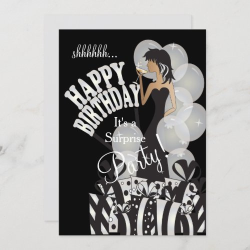 Happy Birthday Diva Girl  DIY Name  White Invitation