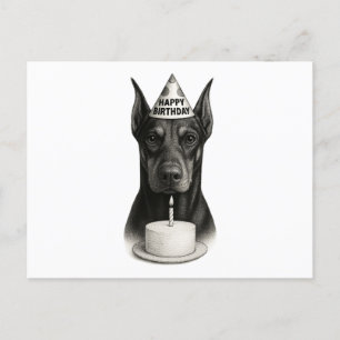 Happy Birthday Doberman Holiday Postcard
