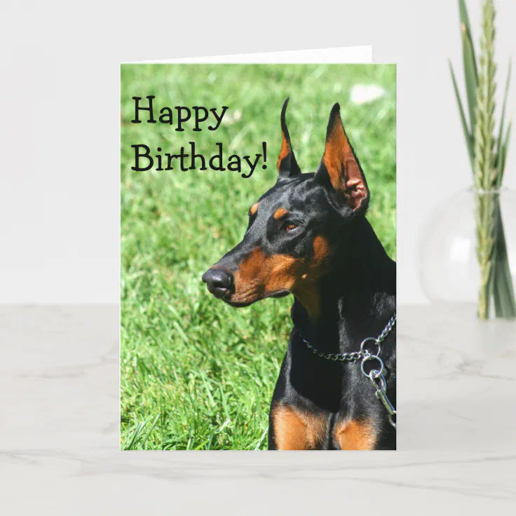 doberman birthday card