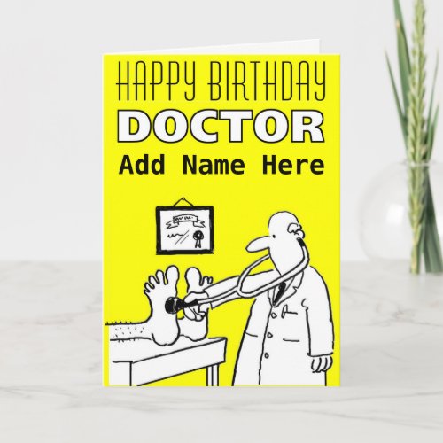 Happy Birthday Doctor _ Personalise Front  Inside Card