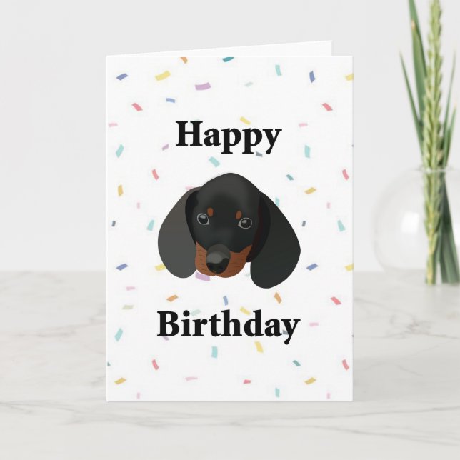 Happy Birthday Dog Dachshund Funny Greeting Card (Front)