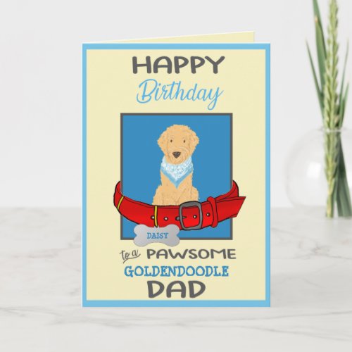 Happy Birthday Dog Daddy from Goldendoodle Dog Card