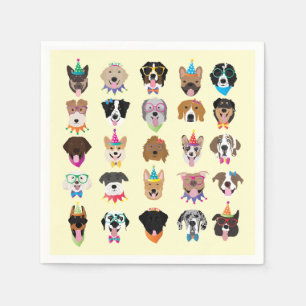 Happy Birthday Dog Faces Pawty Animals Napkins
