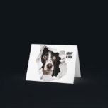 Happy Birthday Dog Looking Through Broken Paper  Card<br><div class="desc">Happy B Day</div>