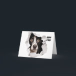 Happy Birthday Dog Looking Through Broken Paper  Card<br><div class="desc">Happy B Day</div>
