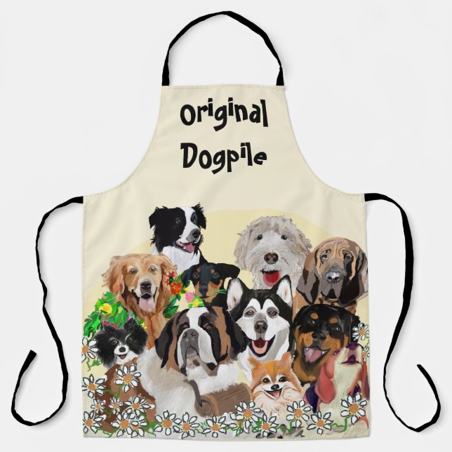 Happy Birthday Dog Pals Personalize Text Apron (Front)