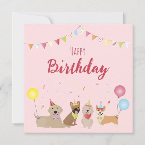 Happy Birthday Dog Party Card