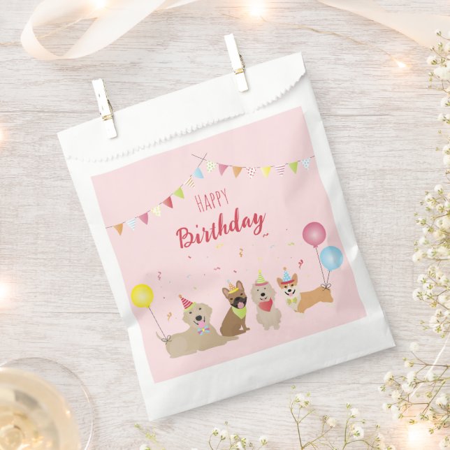 Happy Birthday Dog Party Favor Bag (Clipped)