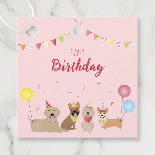 Happy Birthday Dog Party Favor Tags