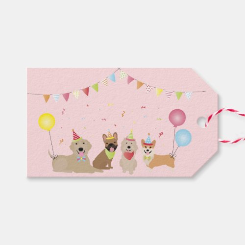 Happy Birthday Dog Party Gift Tags