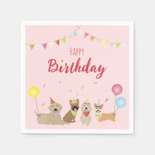 Happy Birthday Dog Party Napkins