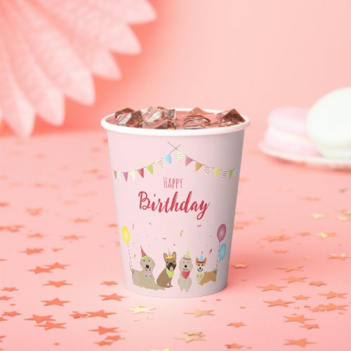 Happy Birthday Dog Party Paper Cups