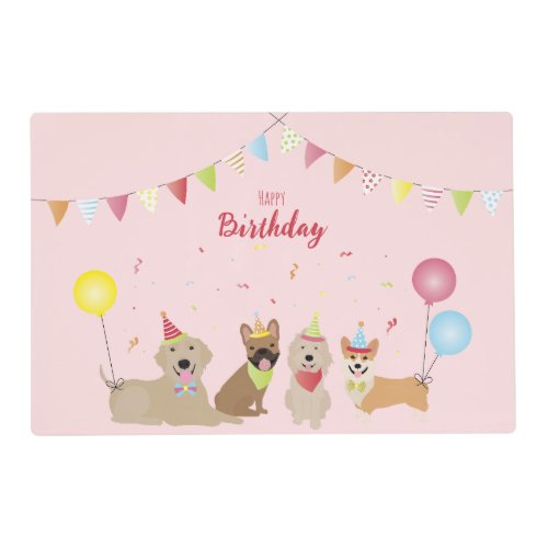 Happy Birthday Dog Party Placemat