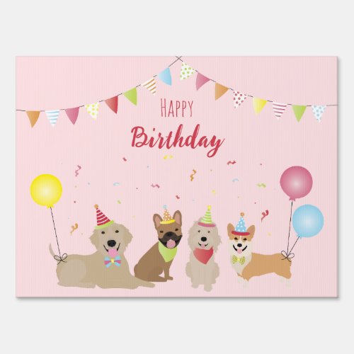 Happy Birthday Dog Party Sign