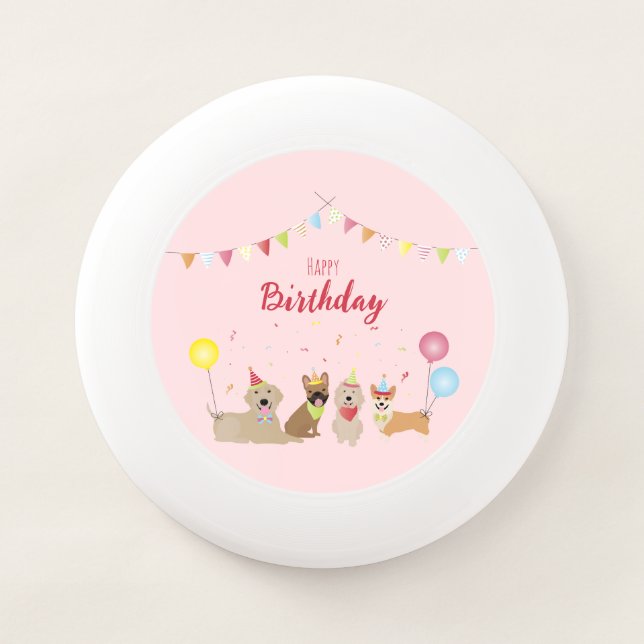 Happy Birthday Dog Party Wham-O Frisbee (Front)
