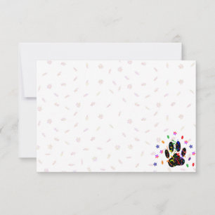 Happy Birthday Dog Paw Confetti Note Card