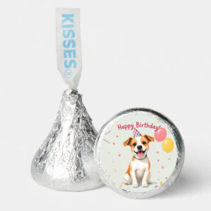 Happy Birthday Dog with Party Hat & Balloons Hershey®'s Kisses®
