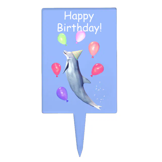 happy birthday dolphin and balloons cake topper rf62fce4fbd2e42d2973320d80366abdc fupmp 8byvr 644