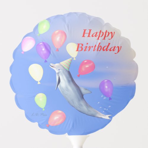 Happy Birthday Dolphin Balloon