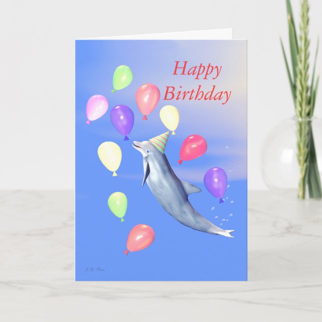 Happy Birthday Dolphin Card (Front)
