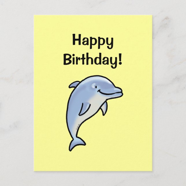 Happy Birthday! (dolphin) Postcard (Front)