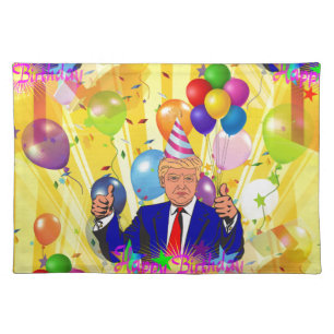 happy birthday donald trump cloth placemat