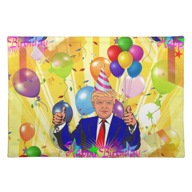 happy birthday donald trump cloth placemat (Front)