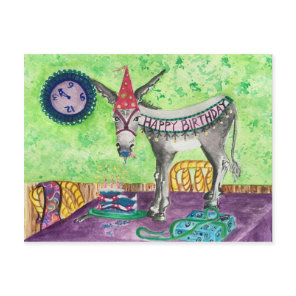 Happy Birthday Donkey Postcard