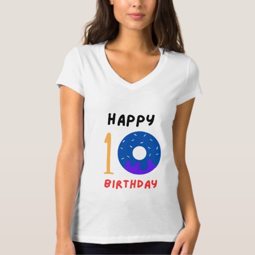 Happy  birthday donut cake Cute T_Shirt